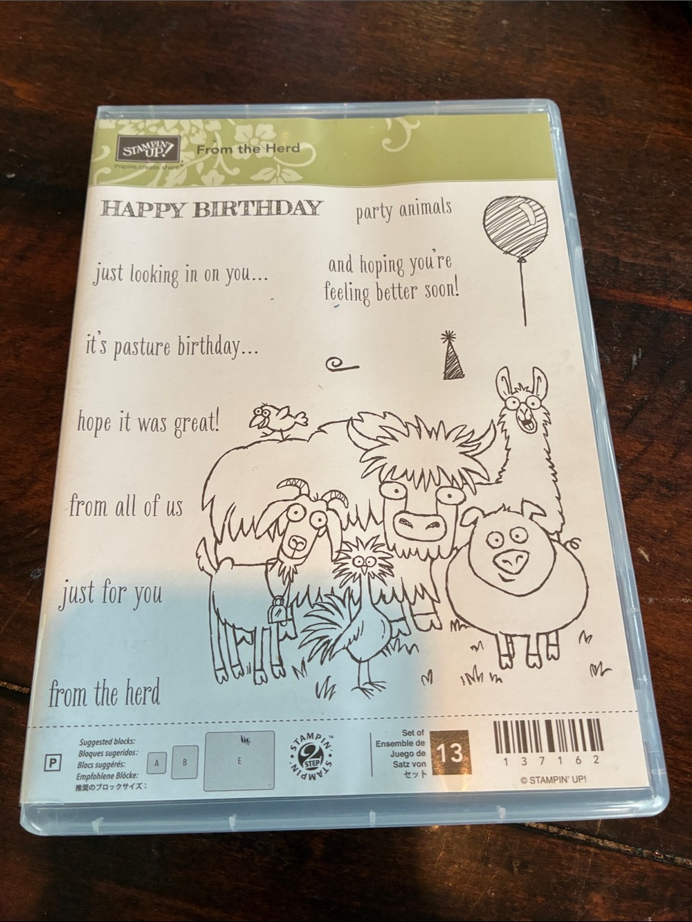 Stampin' Up! From the Herd Clear Stamp Set -